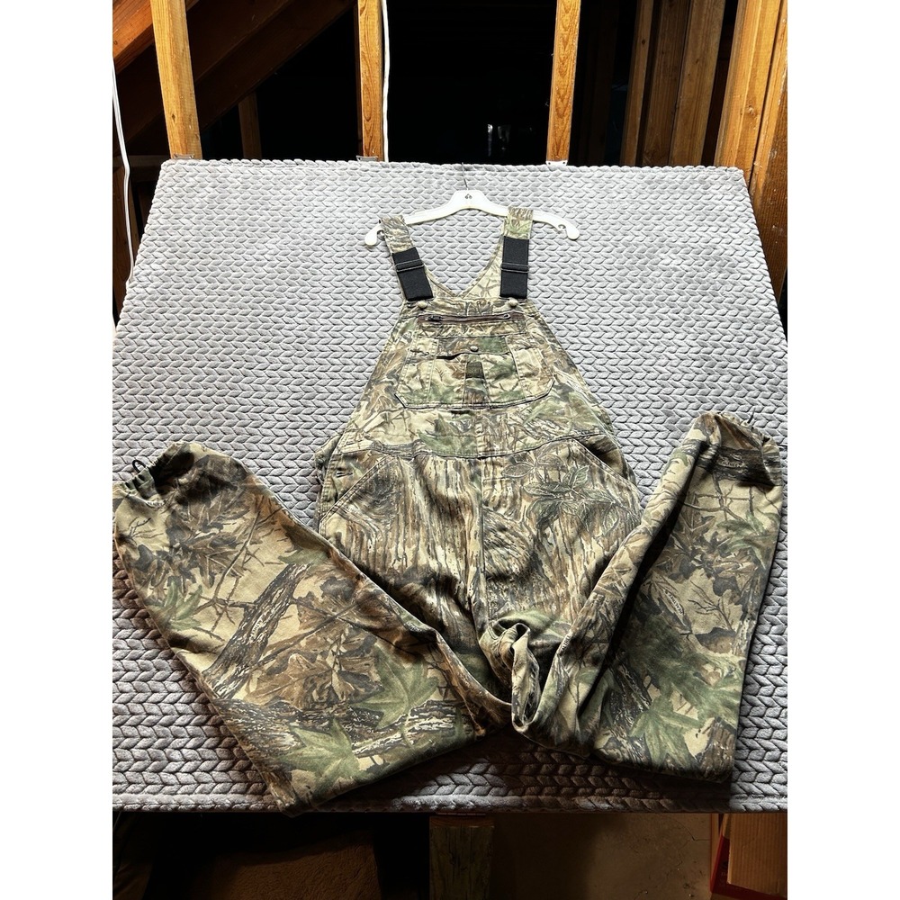 Liberty Overalls Realtree Hardwoods Camo Hunting Bib Overalls Vintage USA